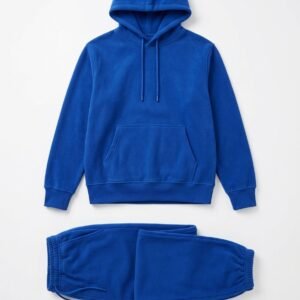 Royal Blue Sweatsuit Set featuring matching vibrant royal blue pullover hoodie and sweatpants