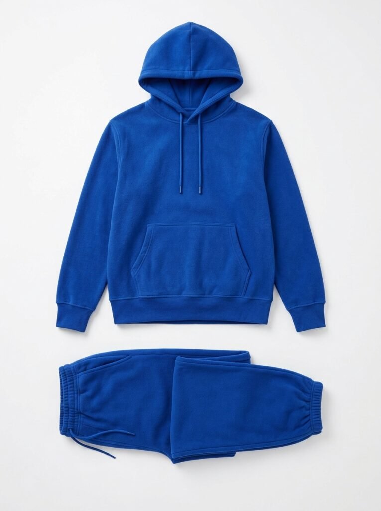 Royal Blue Sweatsuit Set featuring matching vibrant royal blue pullover hoodie and sweatpants